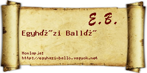 Egyházi Balló névjegykártya